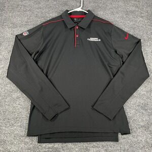 Arizona Cardinals Mens Shirt Polo Nike Medium Black Long Sleeve NFL Football
